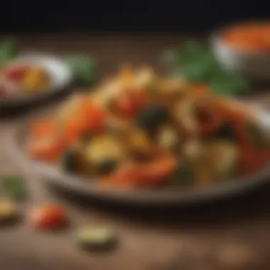 Crispy Air-Fried Vegetables A plate of crispy air-fried vegetables