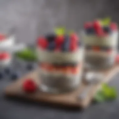 Nutritious Chia Seed Pudding Chia seed pudding topped with fresh berries