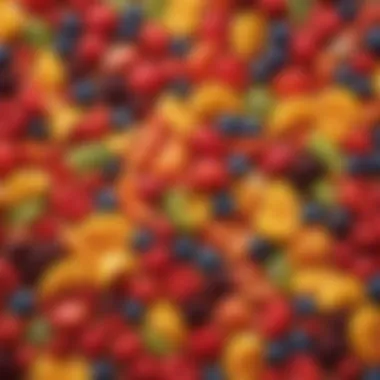 Colorful Fruit Snacks to Energize Your Day A vibrant assortment of colorful fruits arranged on a desk