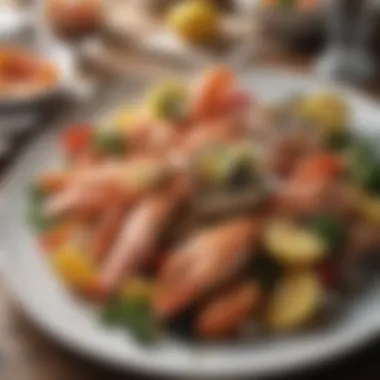 A beautifully plated seafood dish featuring fresh catches of the day.
