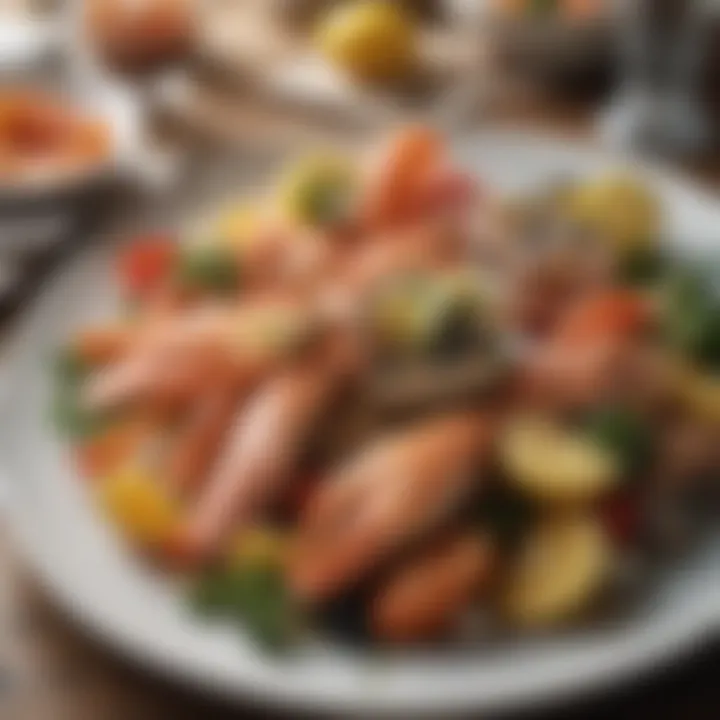 A beautifully plated seafood dish featuring fresh catches of the day.