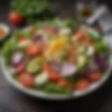 A vibrant summer salad bursting with fresh vegetables and herbs.