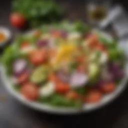 A vibrant summer salad bursting with fresh vegetables and herbs.