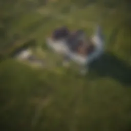 Aerial view of a vineyard in Cognac, France