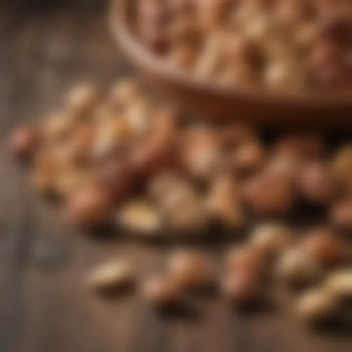 A selection of assorted nuts on a rustic wooden surface