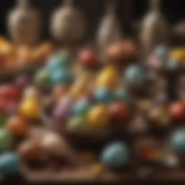 Historical Significance of Easter Egg Coloring An educational display illustrating the history of Easter egg coloring