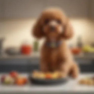 Balanced Meal for Your Poodle A well-balanced meal bowl for a toy poodle, highlighting nutrition