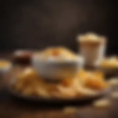 Golden Baked Chips Golden baked chips served with a zesty dip