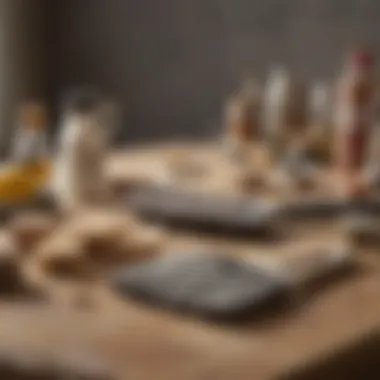 Essential Dusting Tools Cleaning tools arranged on a table ready for dusting