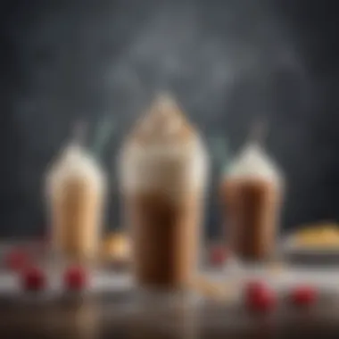 Essential Ingredients for Iced Frappes Variety of ingredients essential for crafting iced frappes