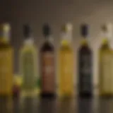 Elegant display of various olive oil bottles showcasing quality