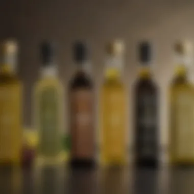 Diverse Selection of Premium Olive Oils Elegant display of various olive oil bottles showcasing quality