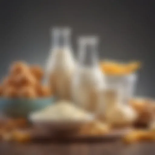 A variety of dairy products known to cause bloating