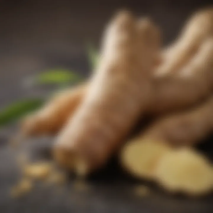 Fresh ginger root known for its digestive benefits