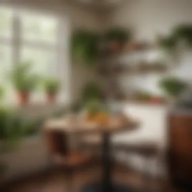 Cozy Corner Breakfast Nook with Plants Cozy corner breakfast nook with plants