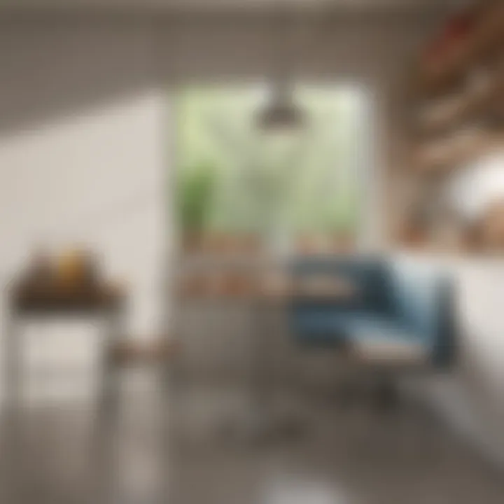 Minimalist breakfast nook with multifunctional table