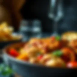 Savoury chicken casserole with vibrant vegetables