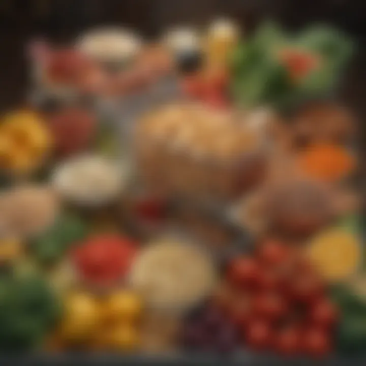 An organized shopping cart filled with diverse culinary ingredients.