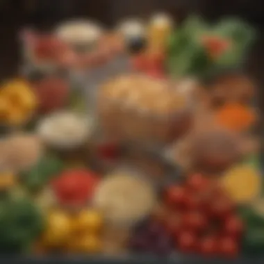 Diverse Culinary Ingredients An organized shopping cart filled with diverse culinary ingredients.