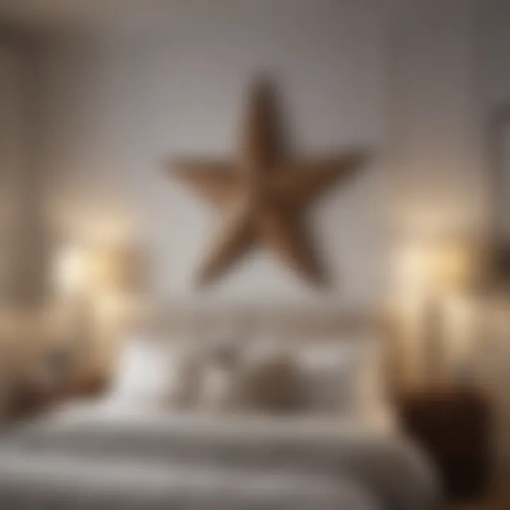 Stylish star motifs incorporated in bedroom decor