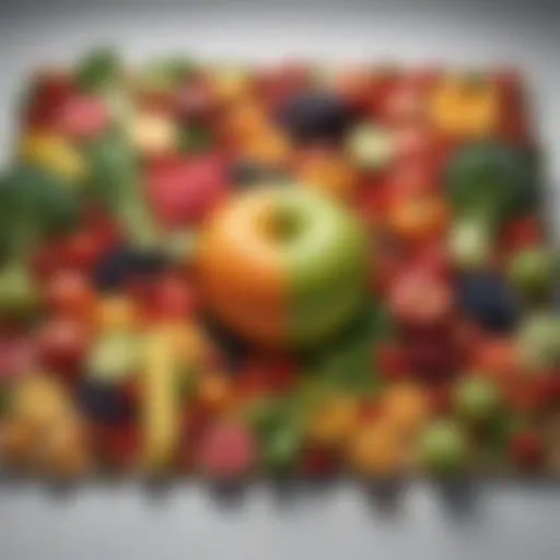 Colorful array of fresh fruits and vegetables