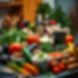 A vibrant assortment of keto-friendly ingredients arranged on a kitchen countertop