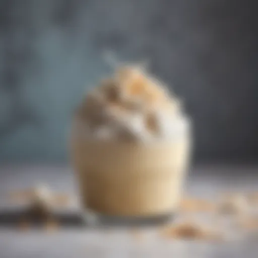 Creamy keto frosty topped with coconut flakes