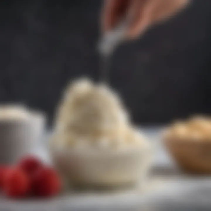 Spoonful of keto frosty ready to enjoy