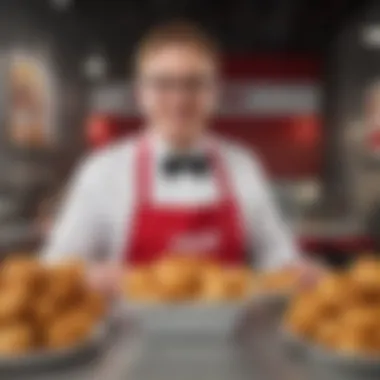 A customer enjoying KFC Beyond Chicken in a fast-food setting