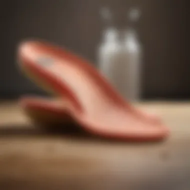 Close-up of supportive shoe insoles