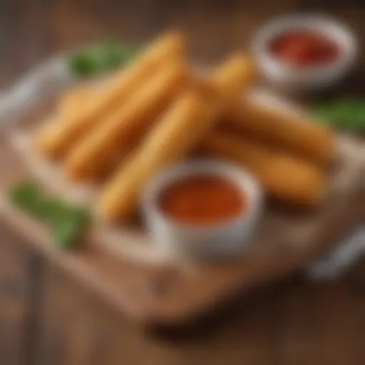 Deliciously crispy Kroger mozzarella cheese sticks on a plate