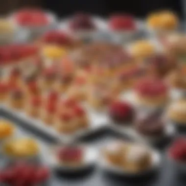 A Tempting Array of Low-Calorie Delights An elegant display of various low-calorie desserts on a table