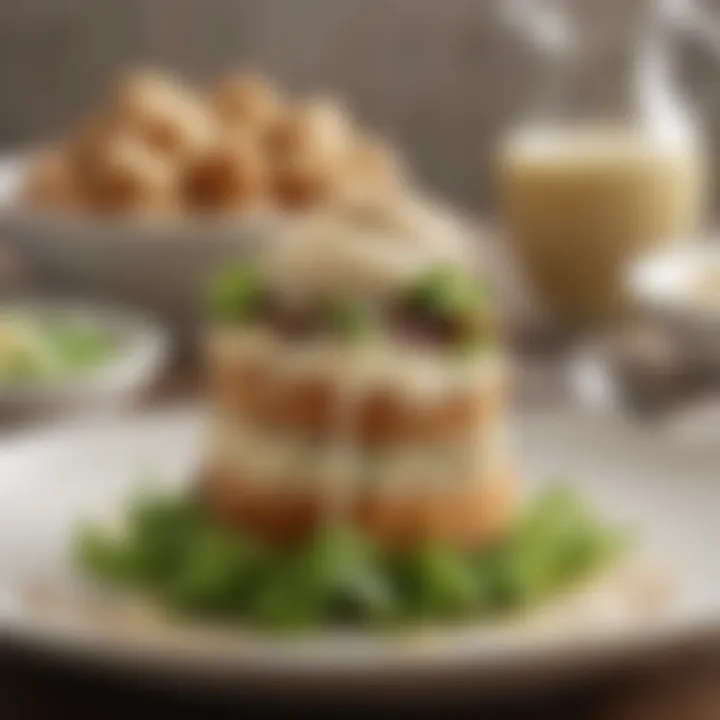 An array of dishes enhanced by low fat Caesar dressing