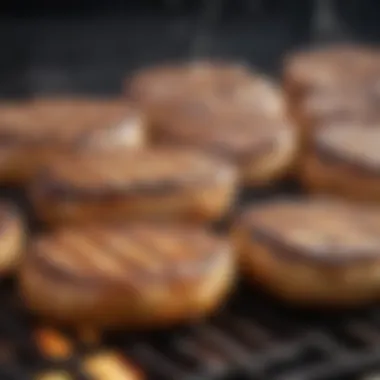 A close-up of food sizzling on a well-maintained grill