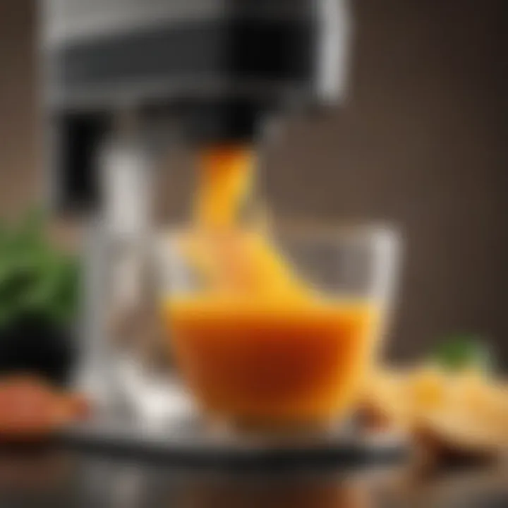 Close-up of a manual juicer showcasing its construction