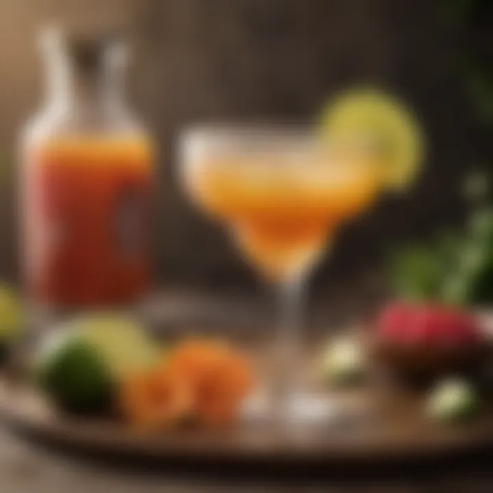 Margarita Sunrise served with decorative garnishes