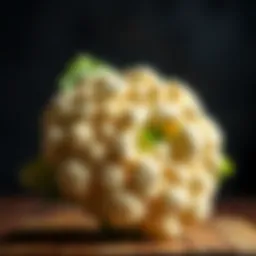 Fresh cauliflower head showcasing its intricate florets