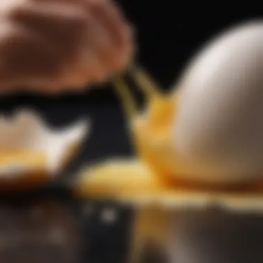 An egg being gently tapped on a surface to crack the shell