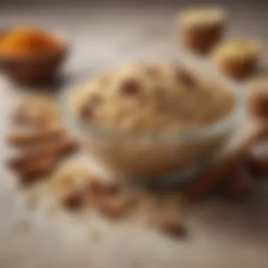 Innovative Ingredients for Oatmeal Transformation An assortment of spices and ingredients for oatmeal enhancement