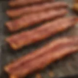 Crispy oven-baked bacon on a cooling rack