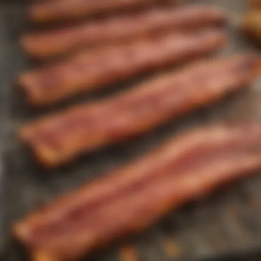 Crispy oven-baked bacon on a cooling rack