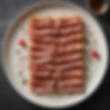 Plated Bacon with Creative Garnishes Deliciously plated bacon with garnishing ideas