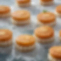 A close-up of freshly selected scallops on ice, showcasing their natural beauty.
