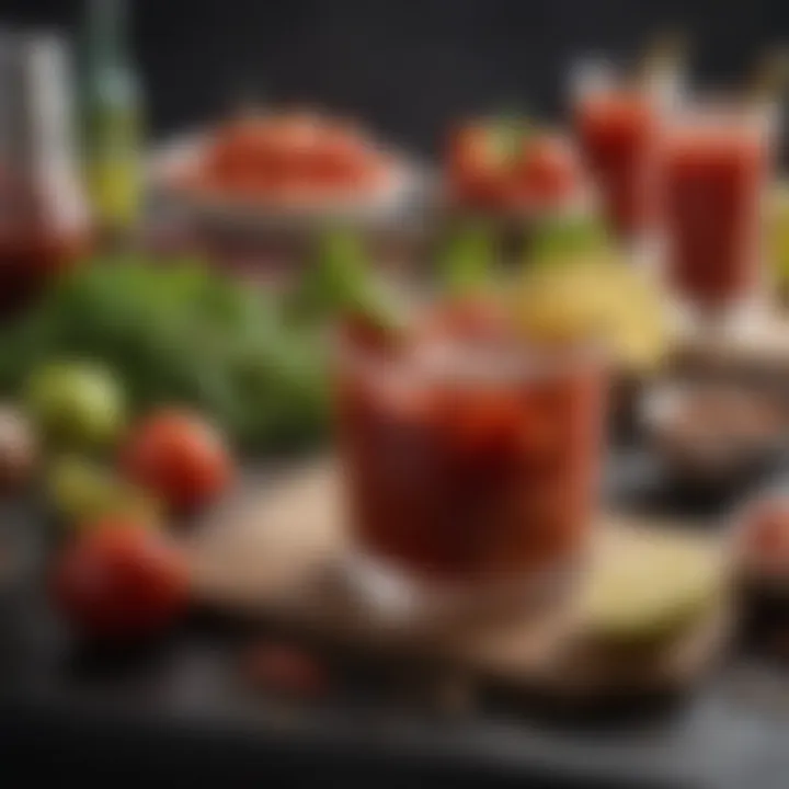 A selection of fresh ingredients for a Bloody Mary