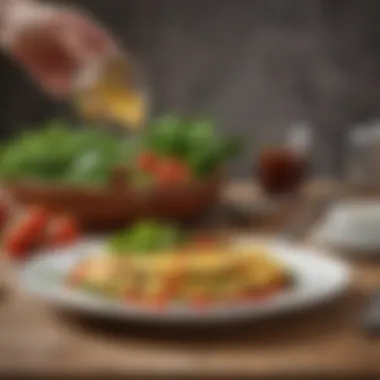 Gourmet Omelette Presentation A beautifully plated gourmet omelette with herbs and toppings