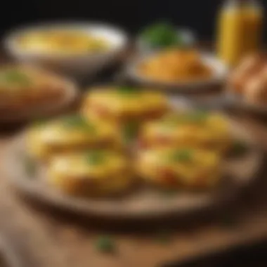 Exploring Omelette Varieties Different styles of omelettes displayed on a wooden board