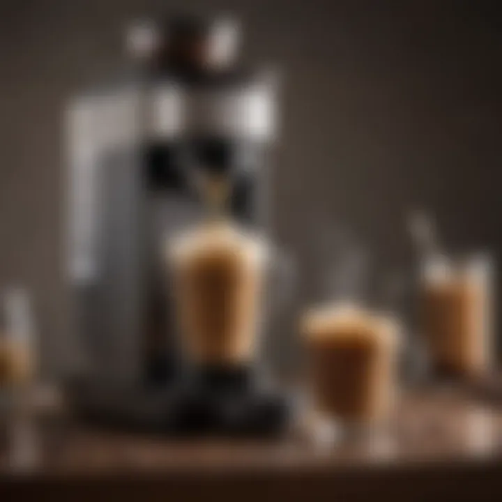 Mr. Coffee Iced Coffee Maker in action with brewed coffee pouring