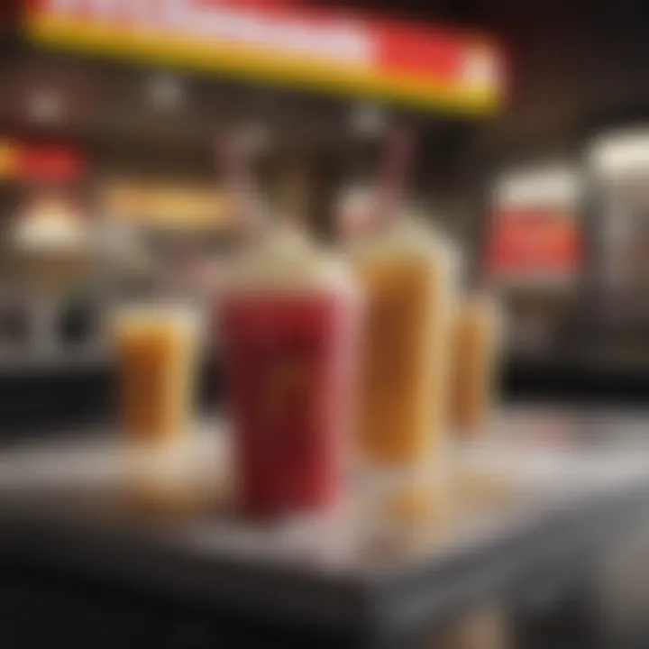 A McDonald's fast-food setting with slush drinks prominently displayed