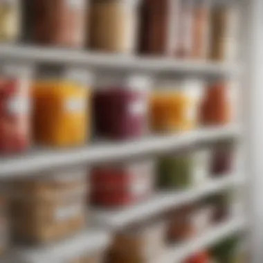 An array of meal containers labeled for easy identification and storage