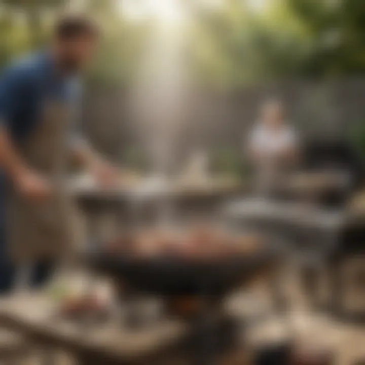 Satisfied customers enjoying grilled food in a backyard setting